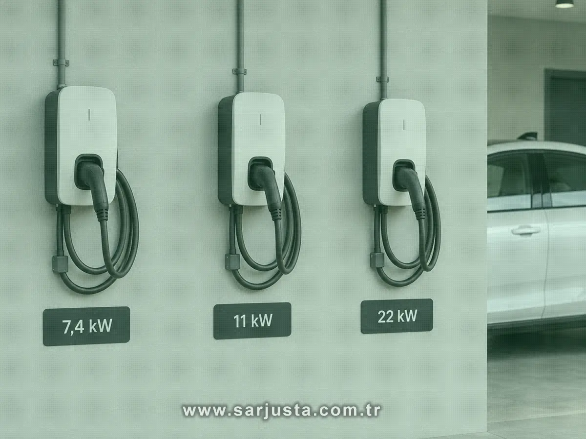Ev kullanımı için 7,4 kW, 11 kW ve 22 kW wallbox seçenekleri