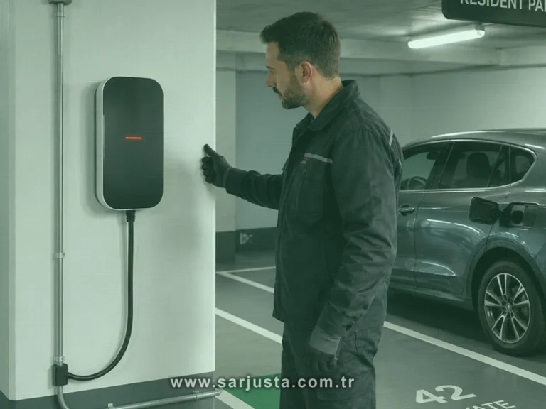 Apartman otoparkına elektrikli araç şarj cihazı kurulumu için teknik keşif