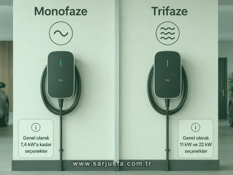 Elektrikli araç şarjında monofaze ve trifaze wallbox farkı