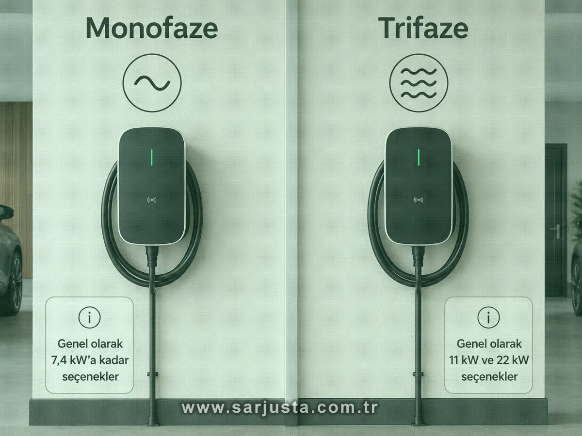 Elektrikli araç şarjında monofaze ve trifaze wallbox farkı