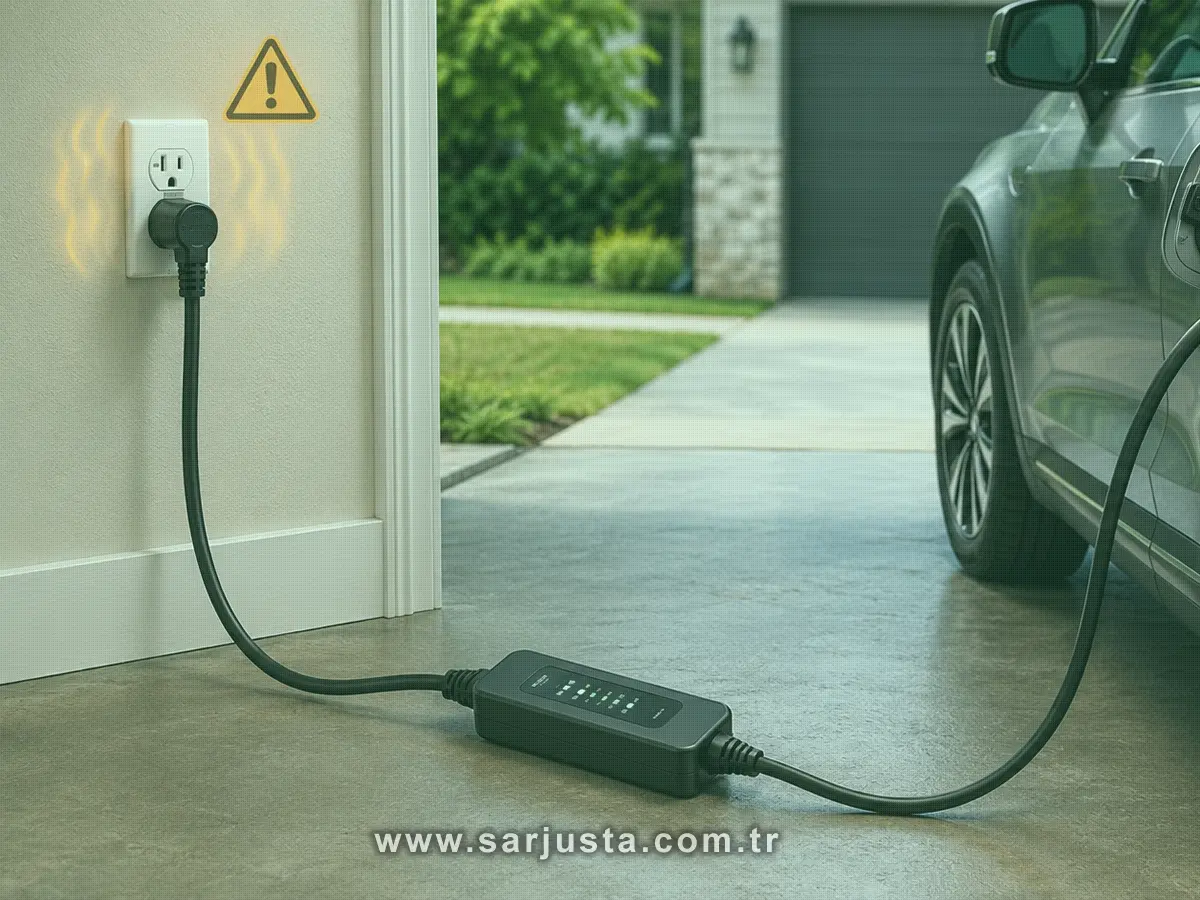 Elektrikli araç taşınabilir şarj cihazı fişinde ısınma kontrolü