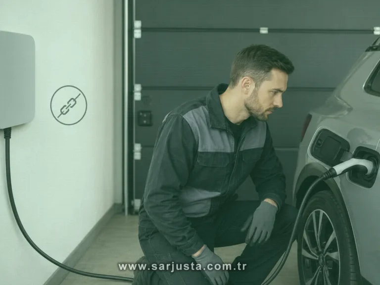 Aracı algılamayan AC wallbox ve Type 2 bağlantısının dışarıdan teknik incelemesi
