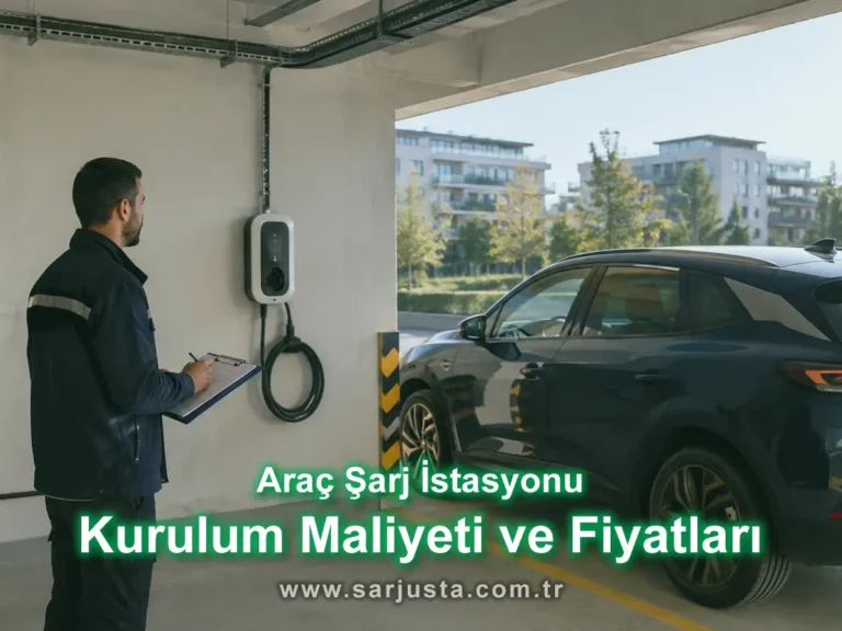 Elektrikli araç şarj istasyonu kurulum maliyeti için wallbox ve kablo güzergâhını inceleyen uzman