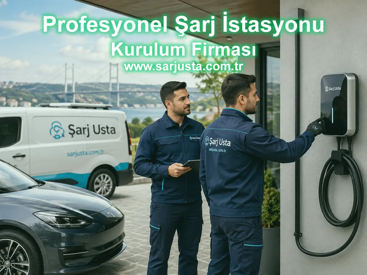 Şarj Usta teknik ekibinin İstanbul’da elektrikli araç şarj cihazı kurulumu yaptığı kurumsal hizmet görseli